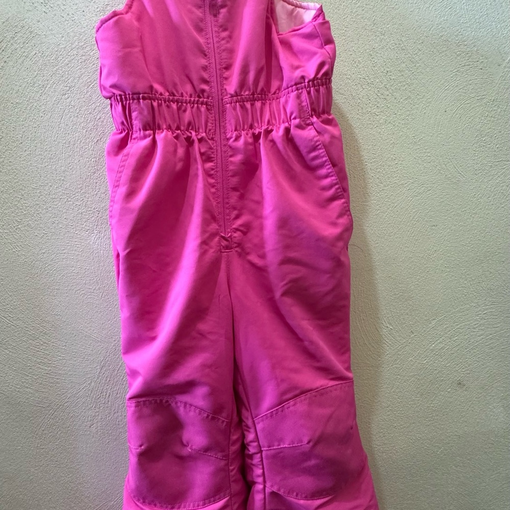 SwissTech Girls Snow Bib Pants XS (4–5) Pink Adjustable Straps Pockets